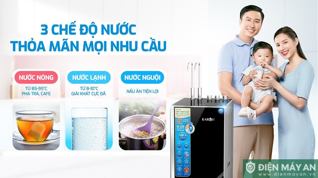 Máy lọc nước RO nóng nguội lạnh Karofi KAD-L85 12 lõi